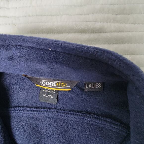 Core 365 Women’s Fleece Vest XL Navy Full Zip Sleeveless Chimerix Logo NWT - Picture 8 of 9